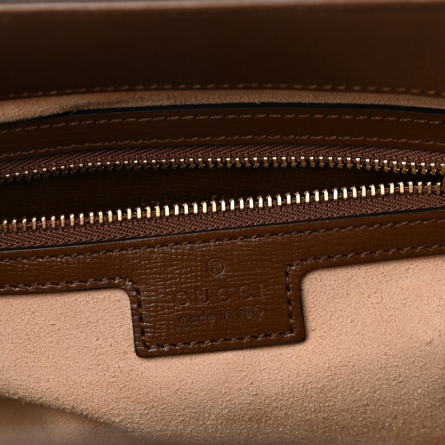 Gucci GG Supreme Monogram Azalea Calfskin Web Medium Jackie 1961 Tote Beige Ebony Brown Sugar 6 of 10