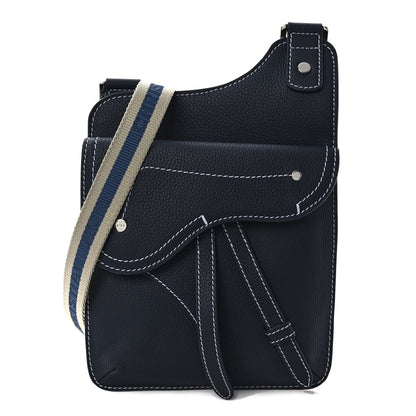 Christian Dior X KAWS Grained Calfskin Saddle Pouch Blue Multicolor 1 of 9