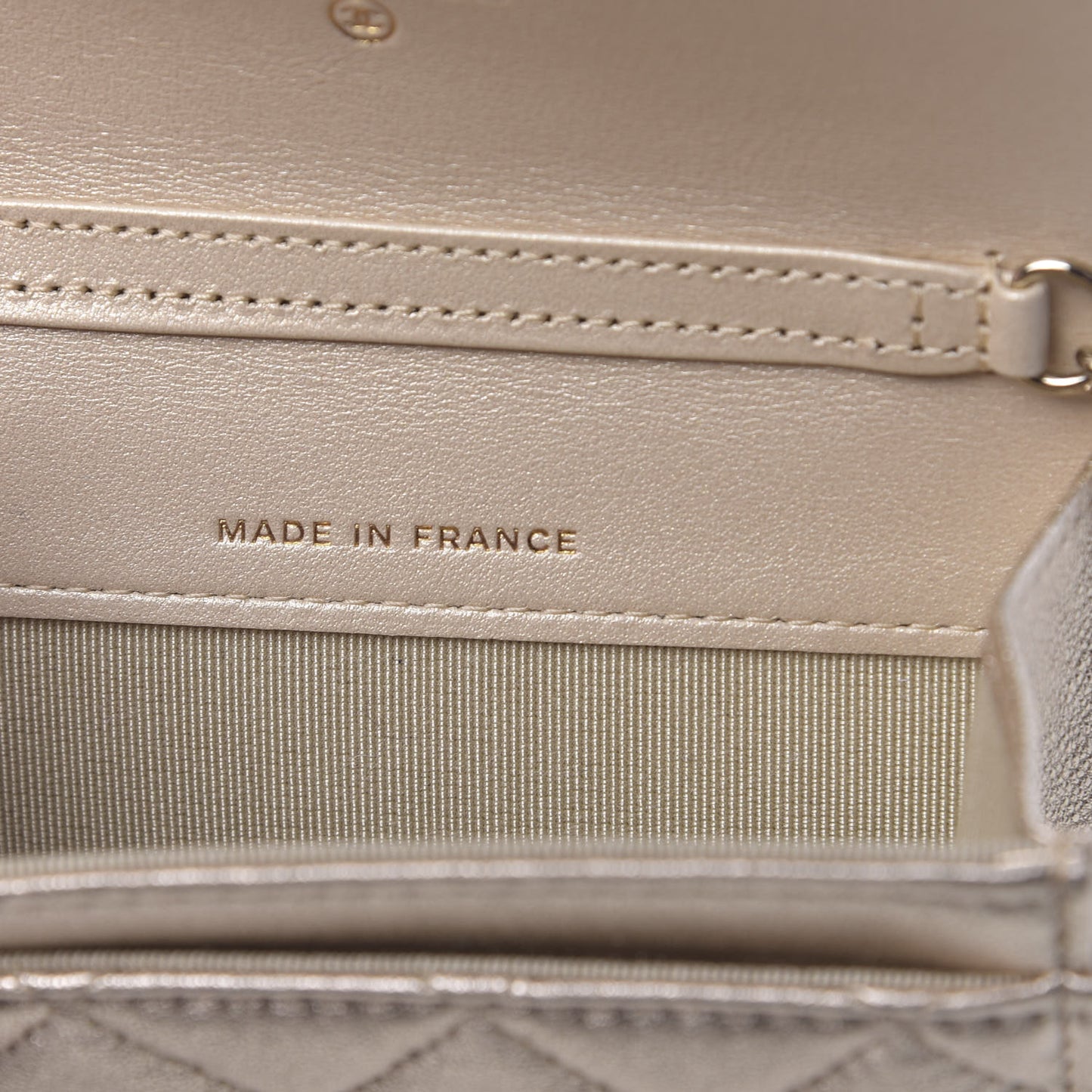 Metallic Lambskin Quilted Flap Chain Waist Bag Gold