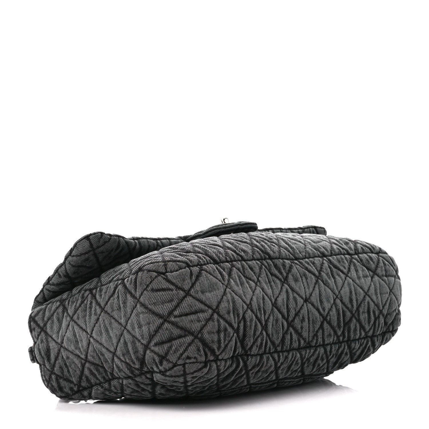 Chanel Denim Quilted Denimpression Flap Grey Black 4 of 11