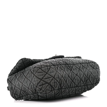 Chanel Denim Quilted Denimpression Flap Grey Black 4 of 11