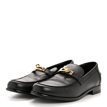 Hermes Calfskin Womens Destin Loafers 39 Black 4 of 11