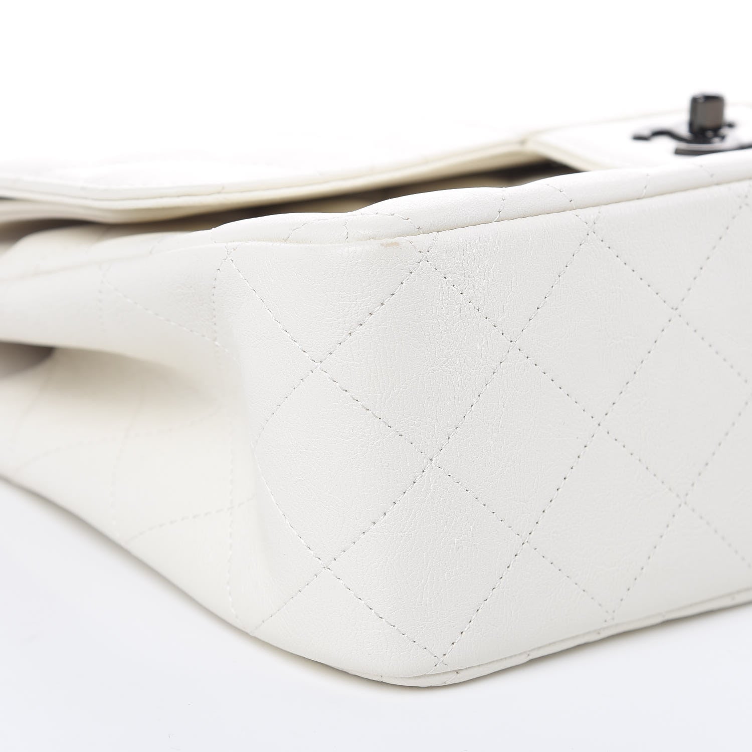 Chanel Calfskin Quilted Jumbo Double Flap White 8 of 9