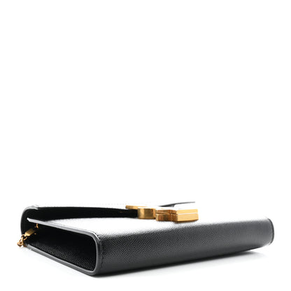 Saint Laurent Grain De Poudre Monogram Cassandra Chain Wallet Black 4 of 11