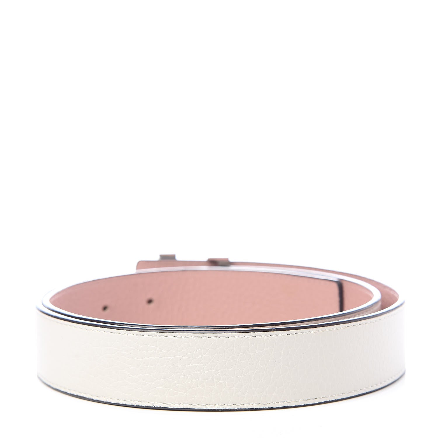 Louis Vuitton Taurillon Calfskin LV Initiales Reversible Belt 85 34 Ivory 3 of 10
