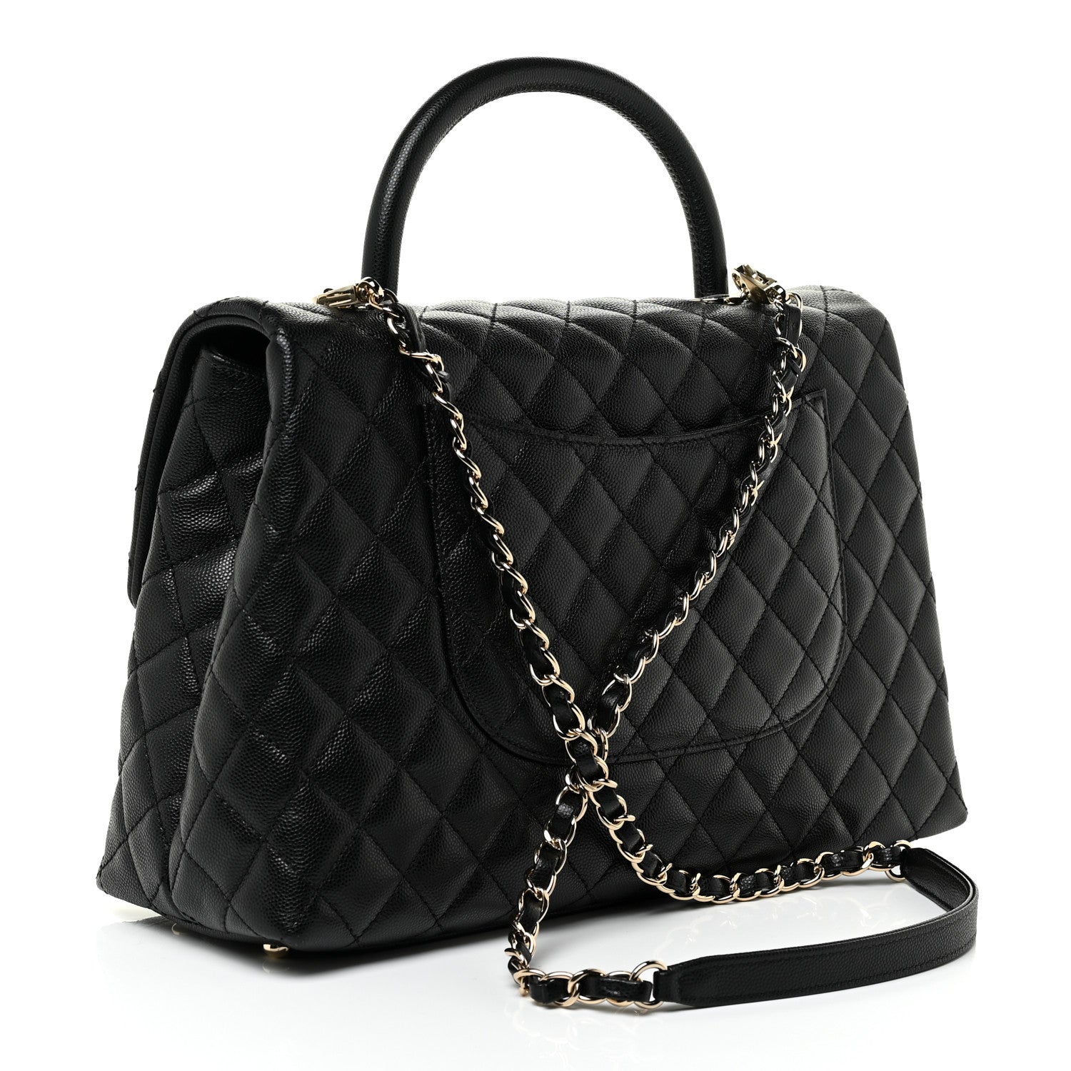 Chanel Caviar Quilted Medium Coco Handle Flap Black 3 of 17