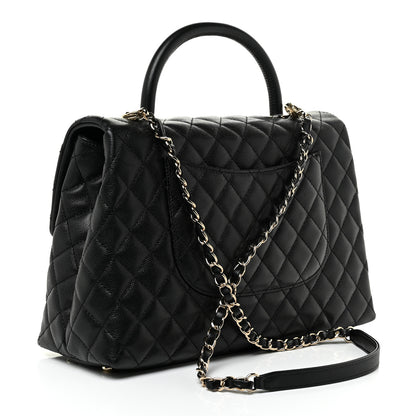 Chanel Caviar Quilted Medium Coco Handle Flap Black 3 of 17