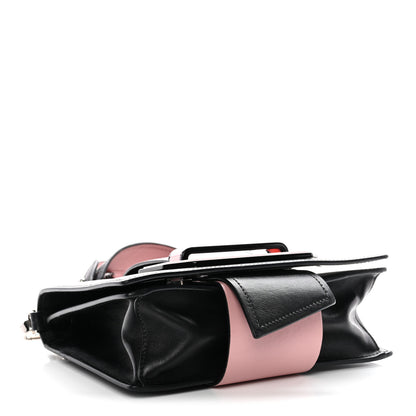 Prada City Calf Plex Ribbon Bag Black Rosa 4 of 9