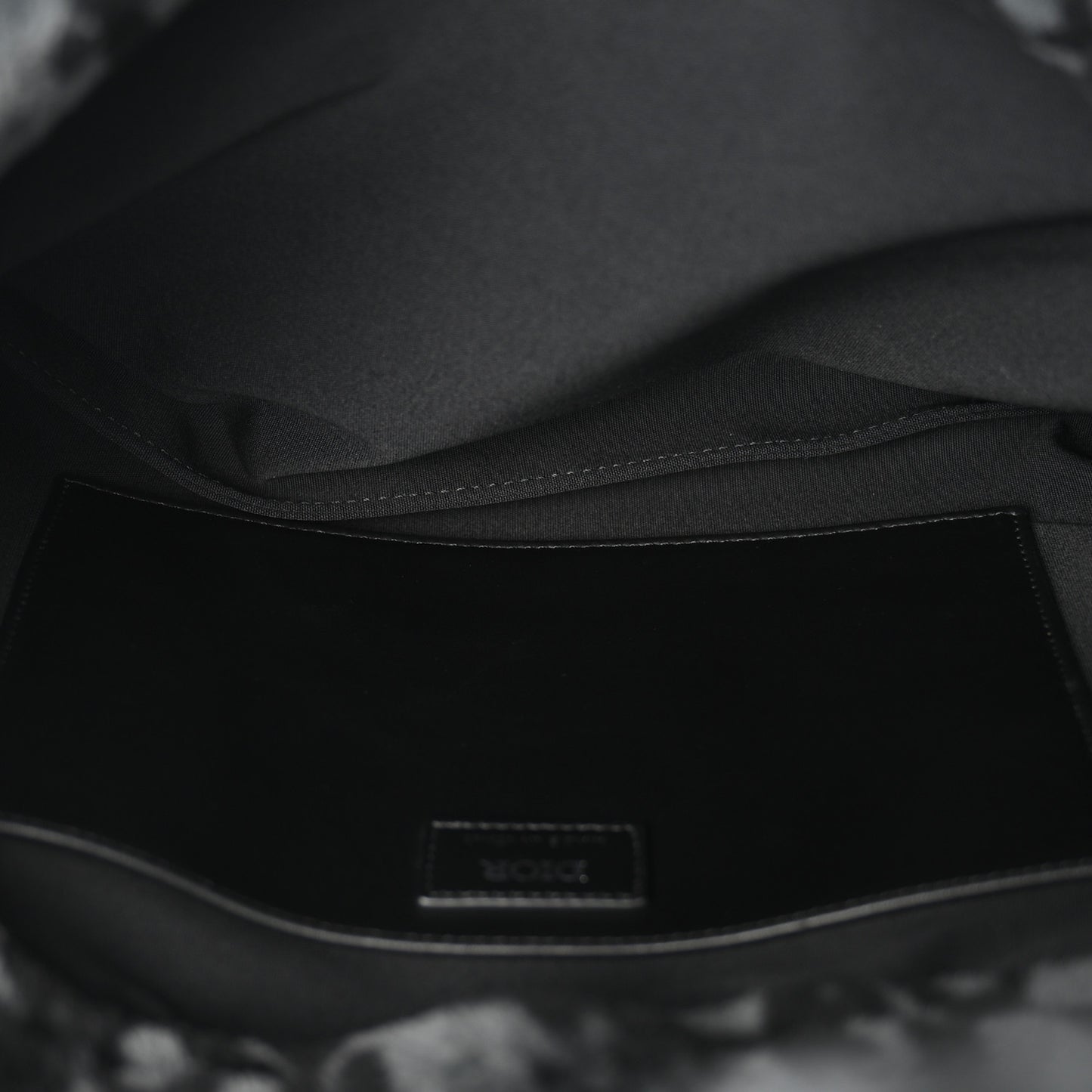 Oblique Mink Fur Saddle Soft Bag Dark Grey