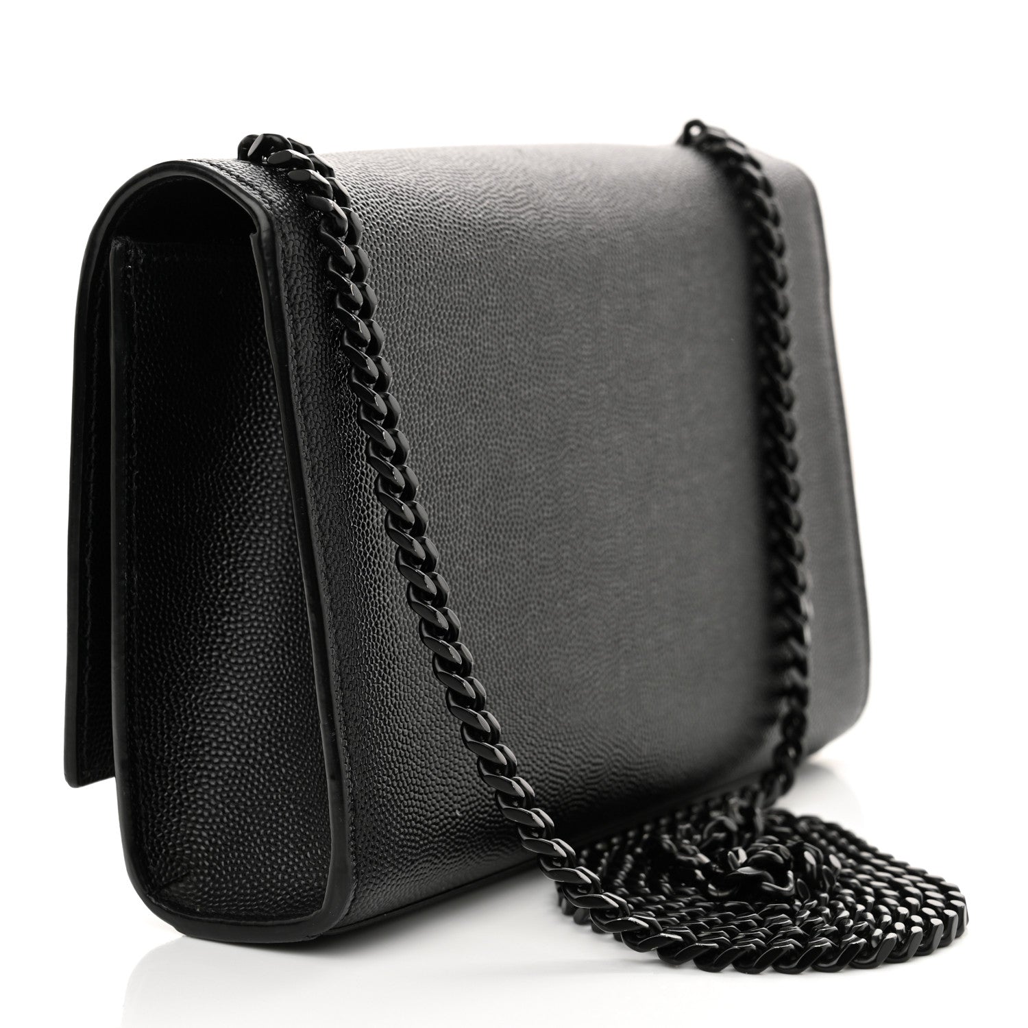 Saint Laurent Grain De Poudre Small Monogram Monochrome Kate Satchel Black 3 of 10