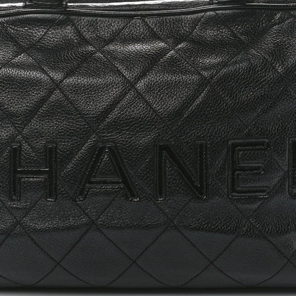 Chanel Caviar Patent Quilted Large Bowler Black 8 of 11