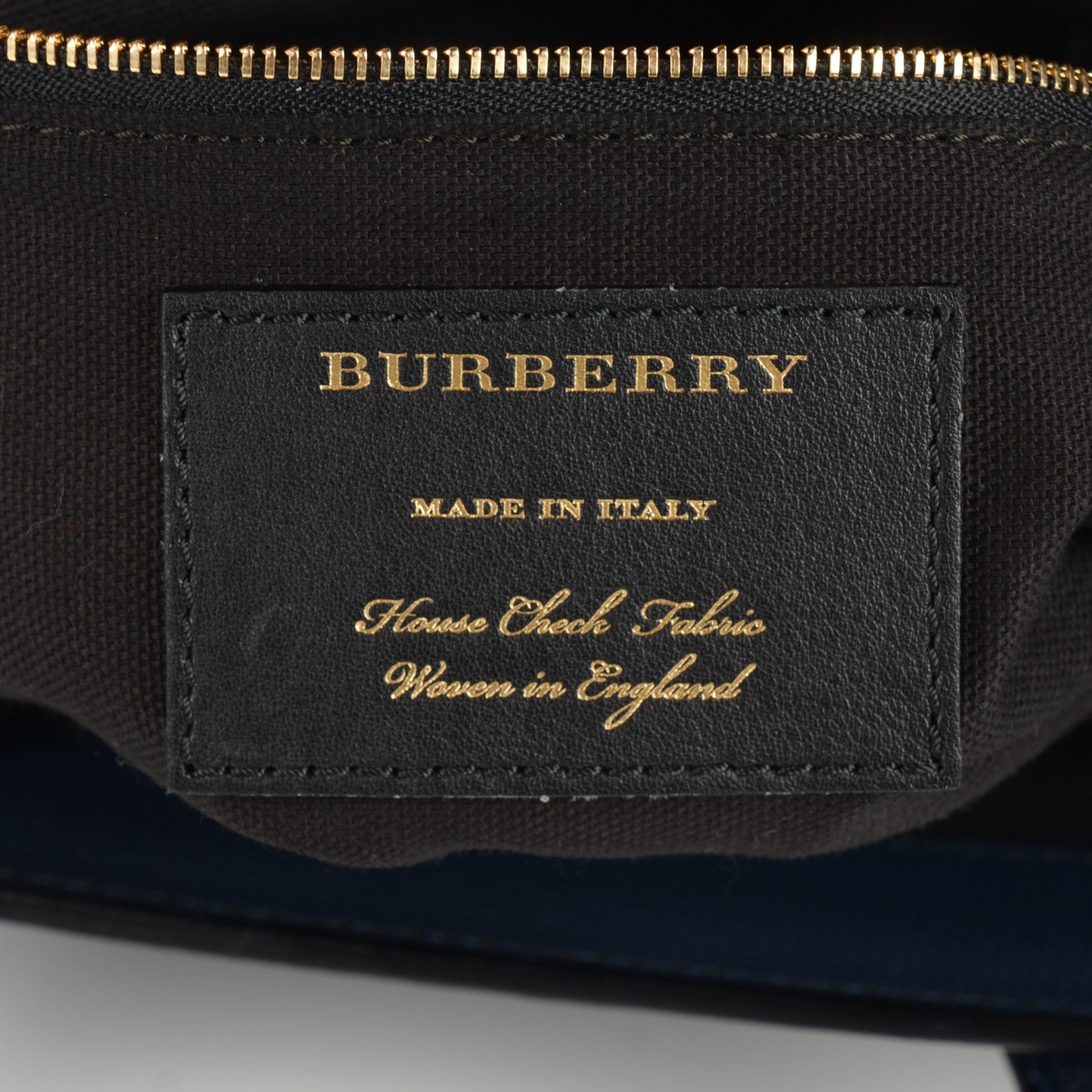 Burberry Grainy Calfskin House Check Medium Banner Tote Ink Blue 11 of 12