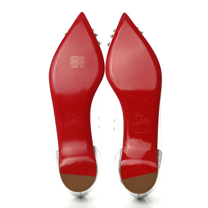 Christian Louboutin PVC Specchio Spikoo Flats 42 Silver 5 of 12