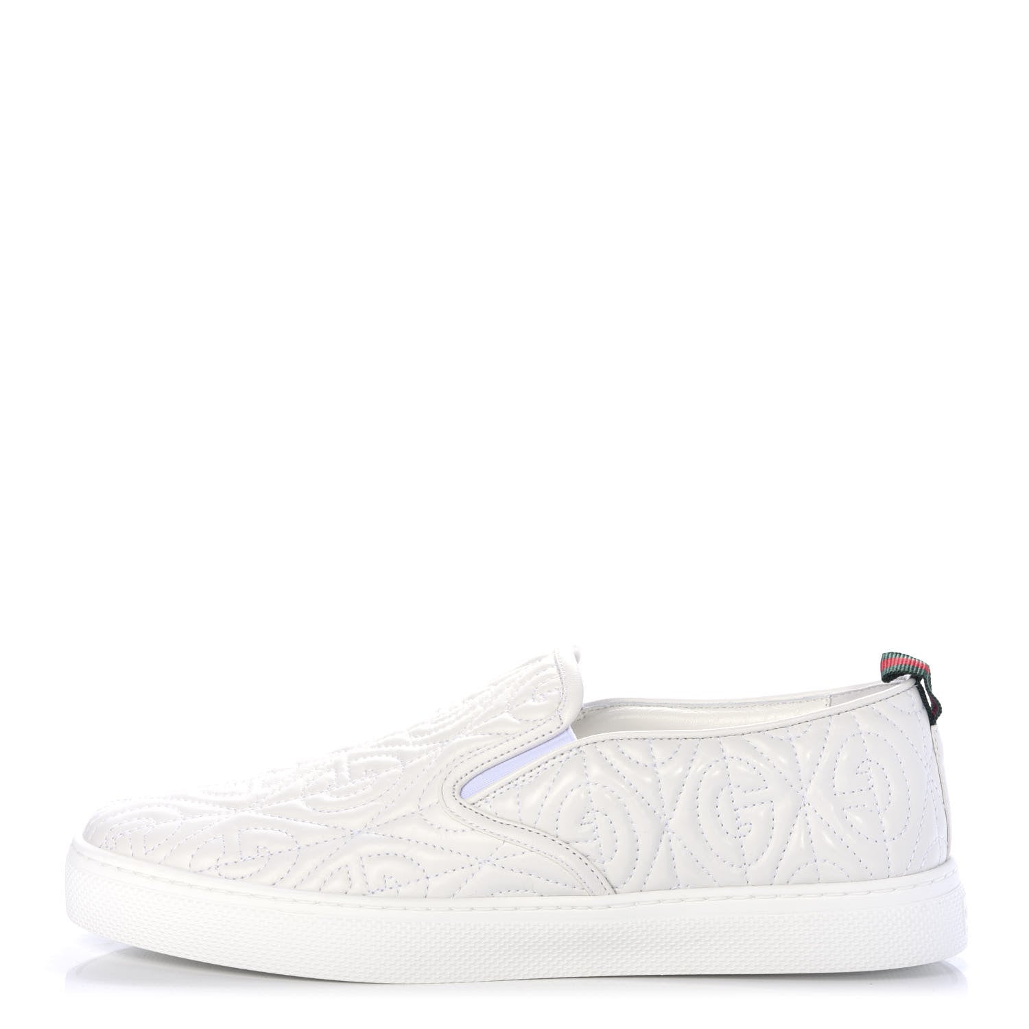 Gucci Nappa Web G Rhombus Quilted Mens Slip On Sneakers 8.5 Great White 1 of 10