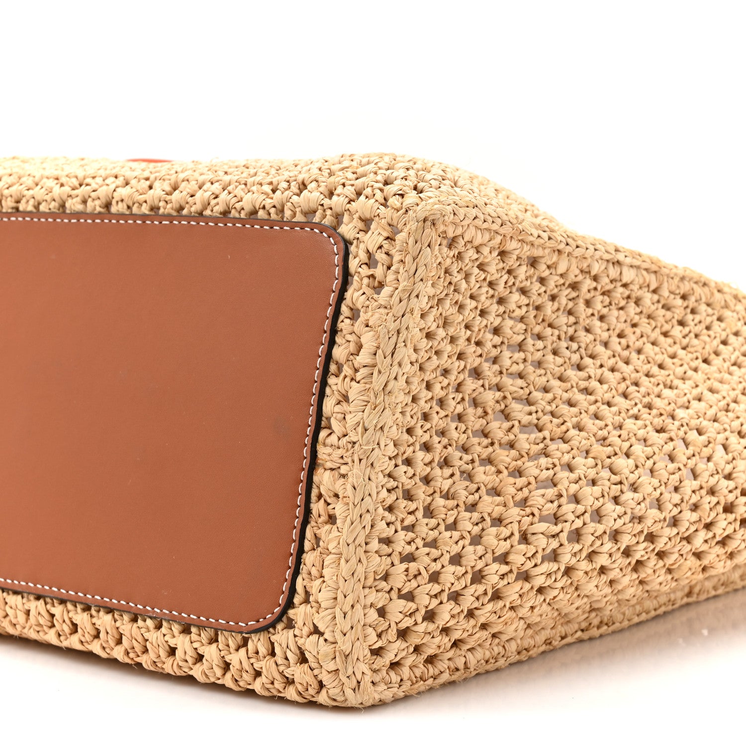 Louis Vuitton Raffia Calfskin Saint Tropez OnTheGo MM Natural Orange 11 of 12