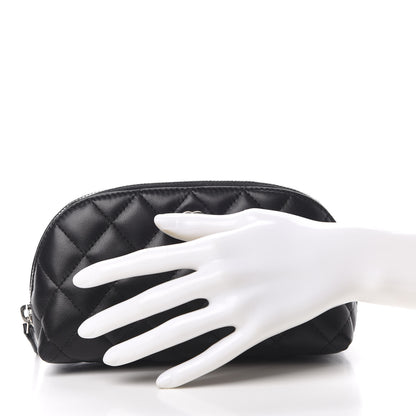 Chanel Lambskin Quilted Cosmetic Case Black 2 of 8