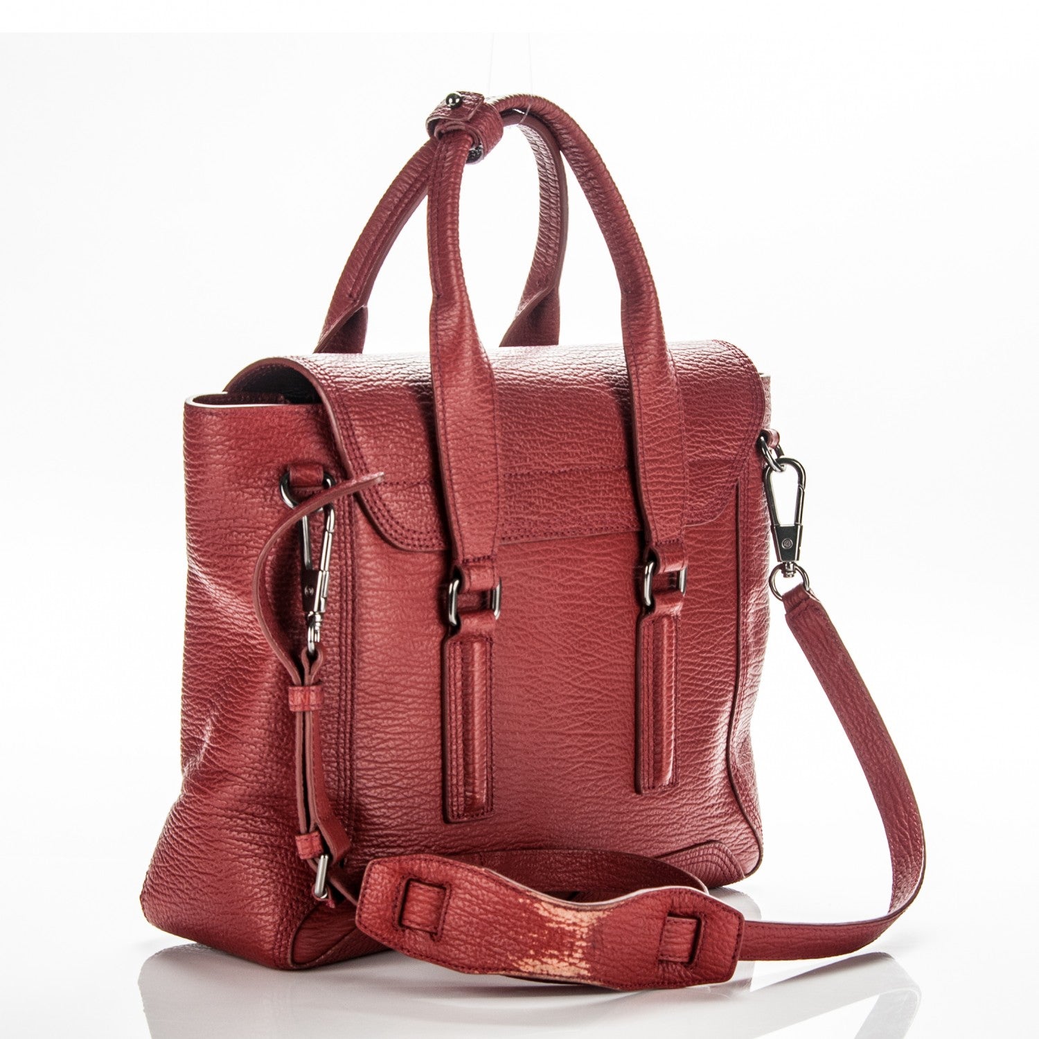 3.1 Phillip Lim 3.1 Textured Calfskin Medium Pashli Satchel Brick 3 of 7