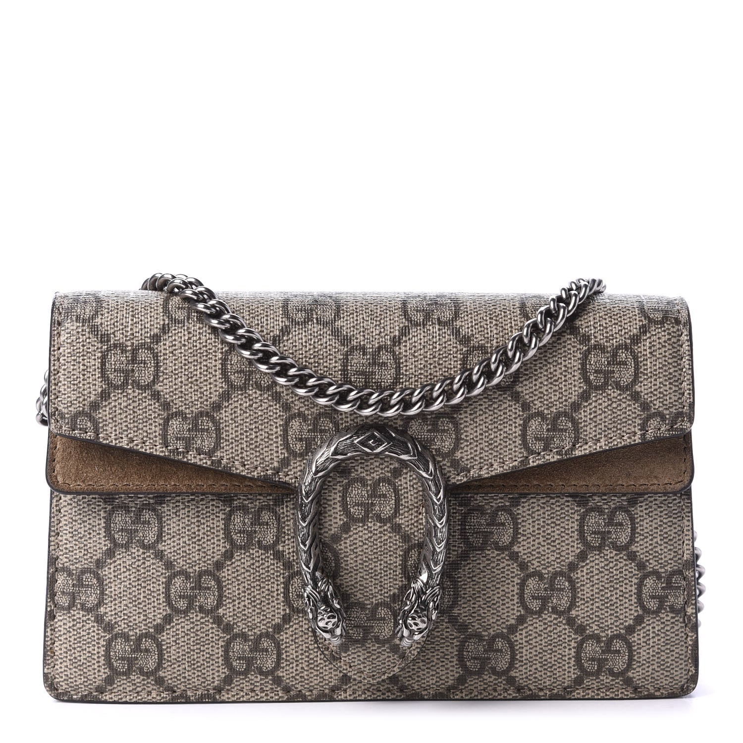 Gucci GG Supreme Monogram Super Mini Dionysus Shoulder Bag Taupe 1 of 12