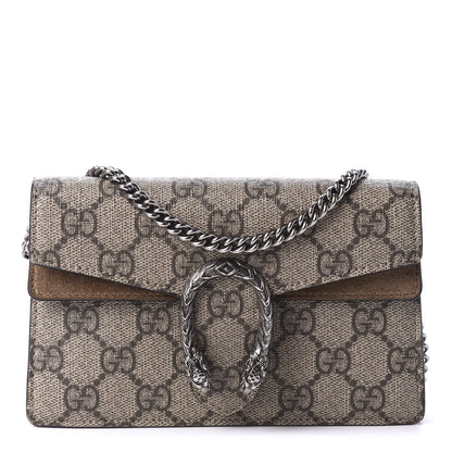 Gucci GG Supreme Monogram Super Mini Dionysus Shoulder Bag Taupe 1 of 12