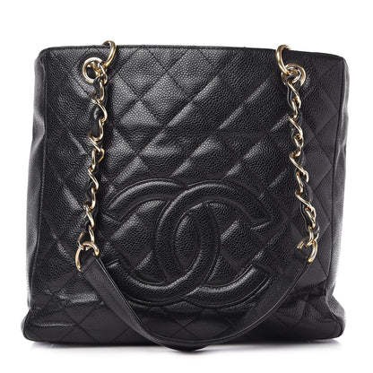 Chanel Caviar Quilted Petit Shopping Tote PST Black 1 of 9