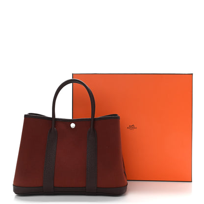 Hermes Toile Militaire Negonda Garden Party 30 TPM Havane Rouge H 11 of 11