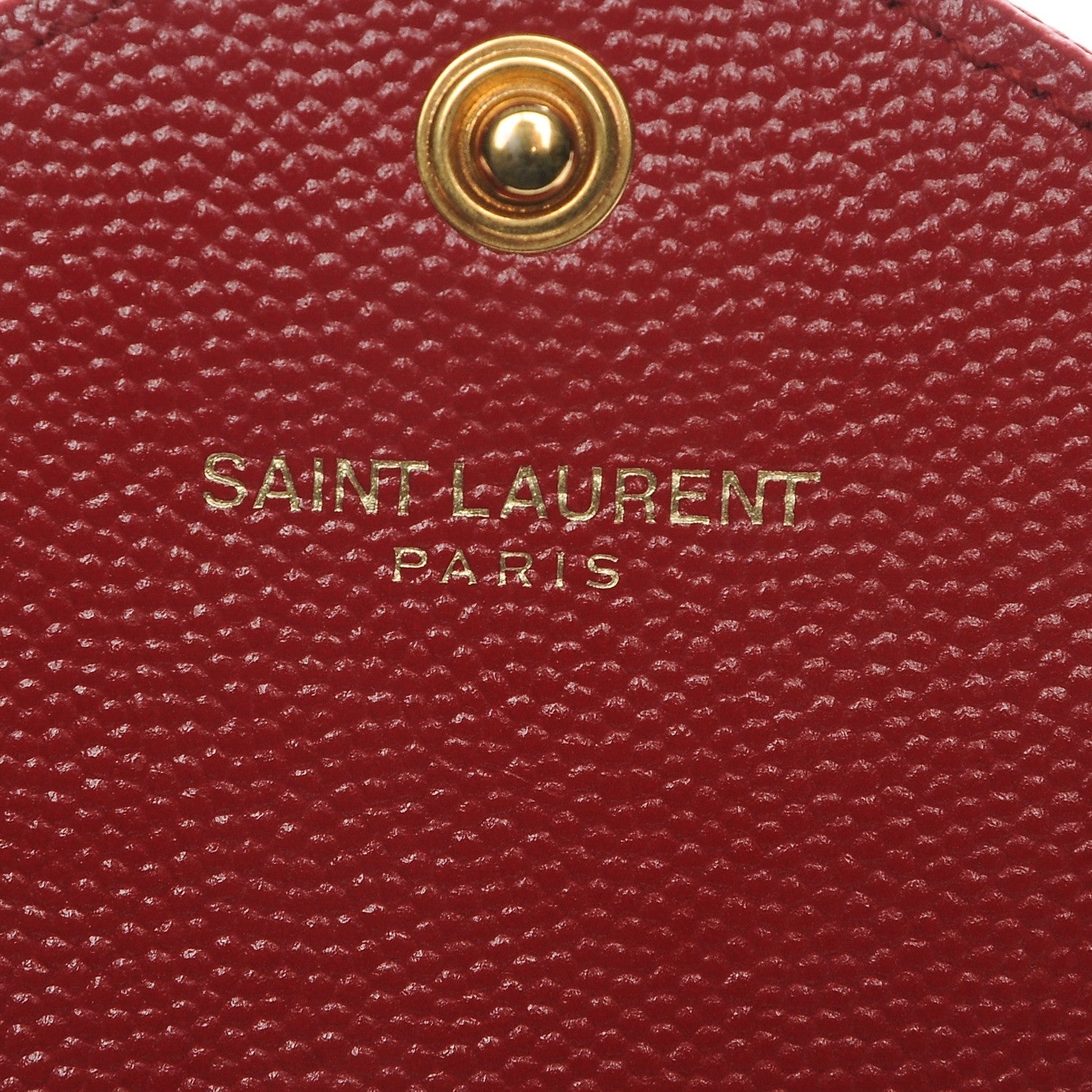 Saint Laurent Grain De Poudre Matelasse Monogram Envelope Chain Wallet New Red 7 of 7
