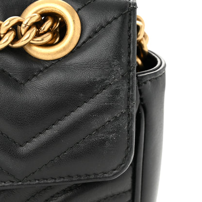 Gucci Calfskin Matelasse Mini GG Marmont Shoulder Bag Black 12 of 12