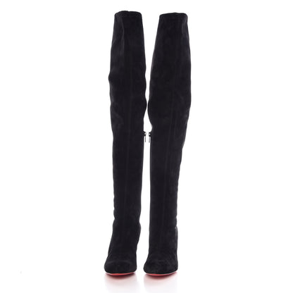 Christian Louboutin Veau Velours Alta Top 70 Over The Knee Boots 37.5 Black 2 of 7