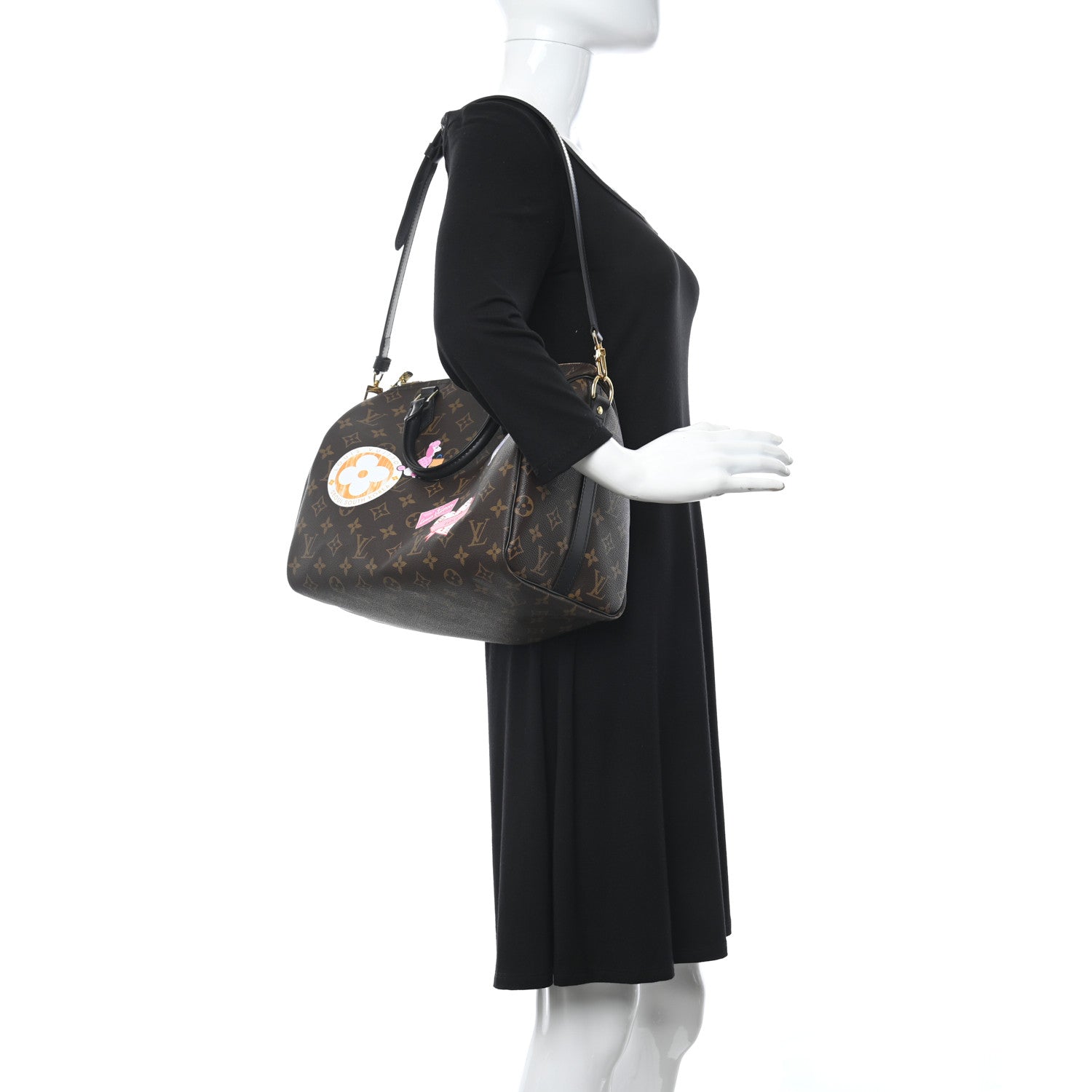 Louis Vuitton Monogram My World Tour Speedy Bandouliere 30 Black 2 of 7