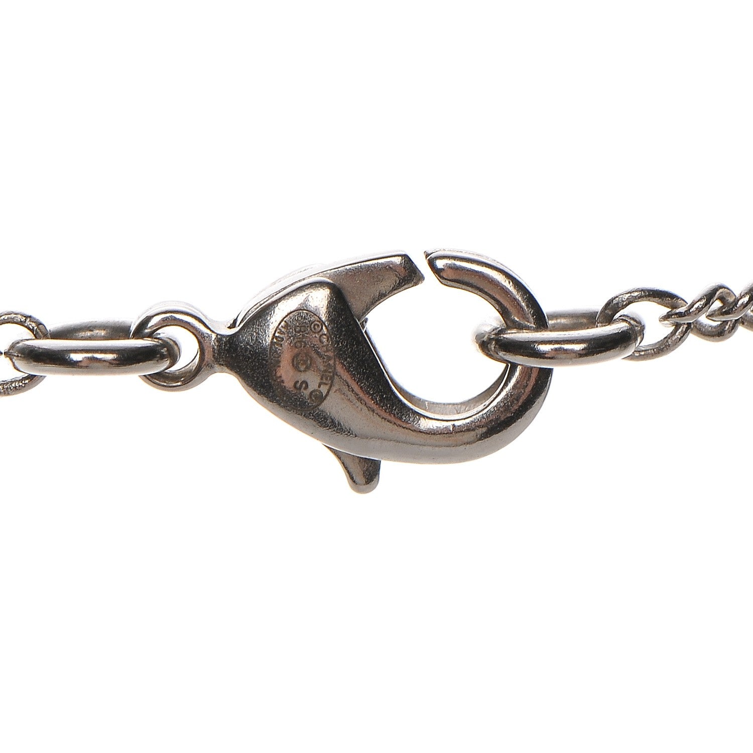 Chanel Baguette Crystal Large CC Necklace Silver 6 of 7
