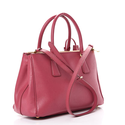Prada Saffiano Small Galleria Double Zip Tote Fuxia 2 of 22