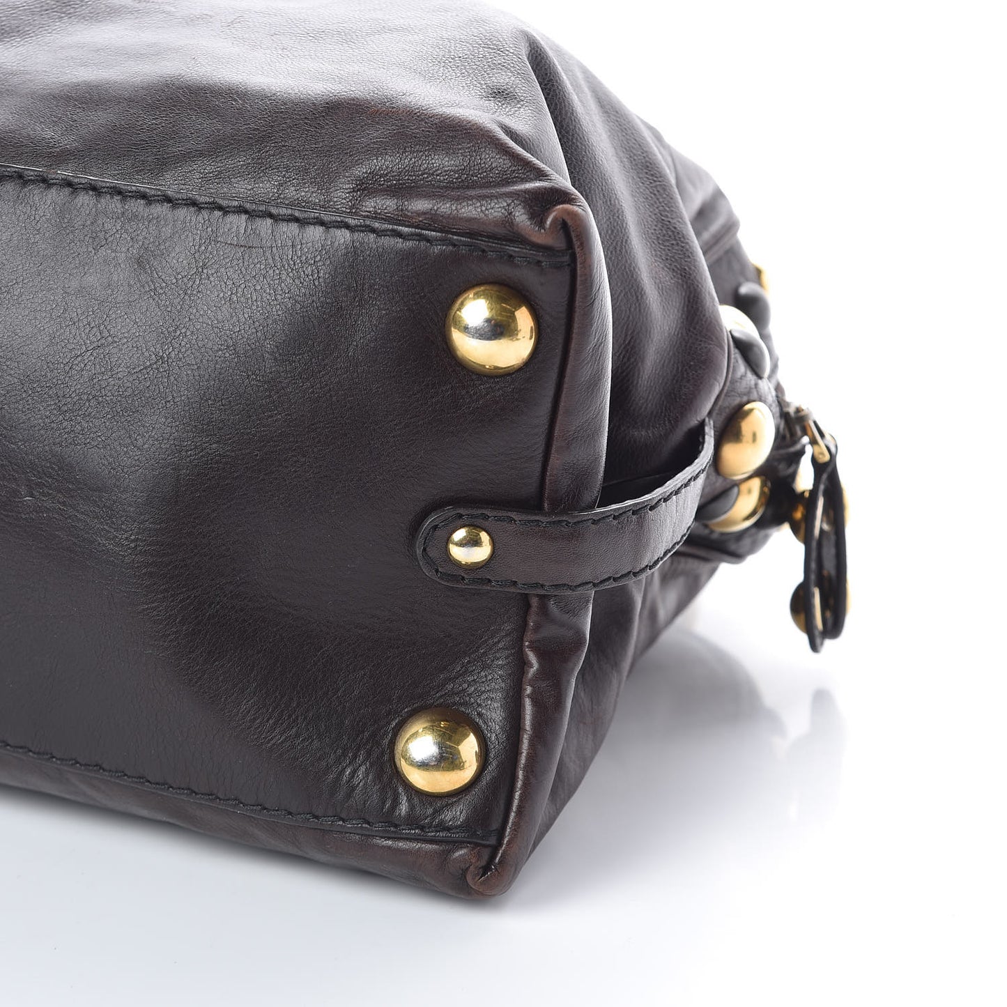 Calfskin Large Babouska Dome Satchel Dark Brown