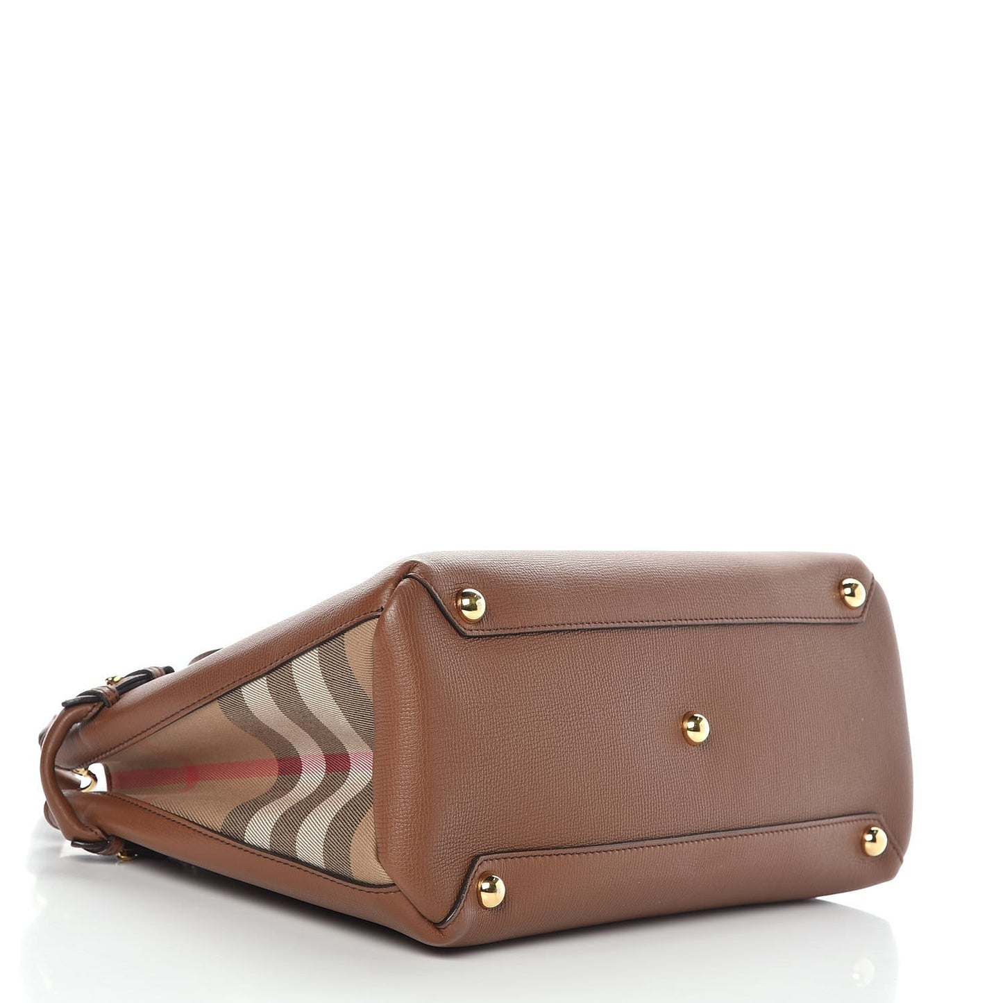 Grainy Calfskin House Check Medium Banner Tote Tan