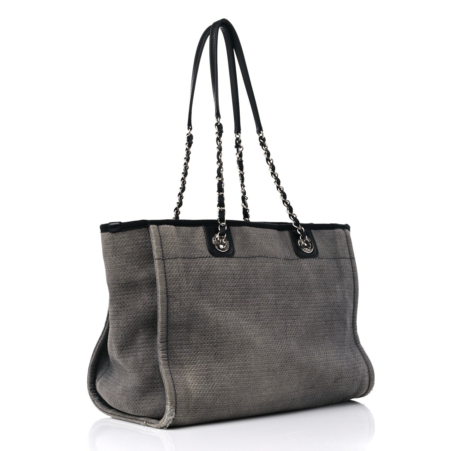 Chanel Canvas Small Deauville Tote Grey 3 of 15