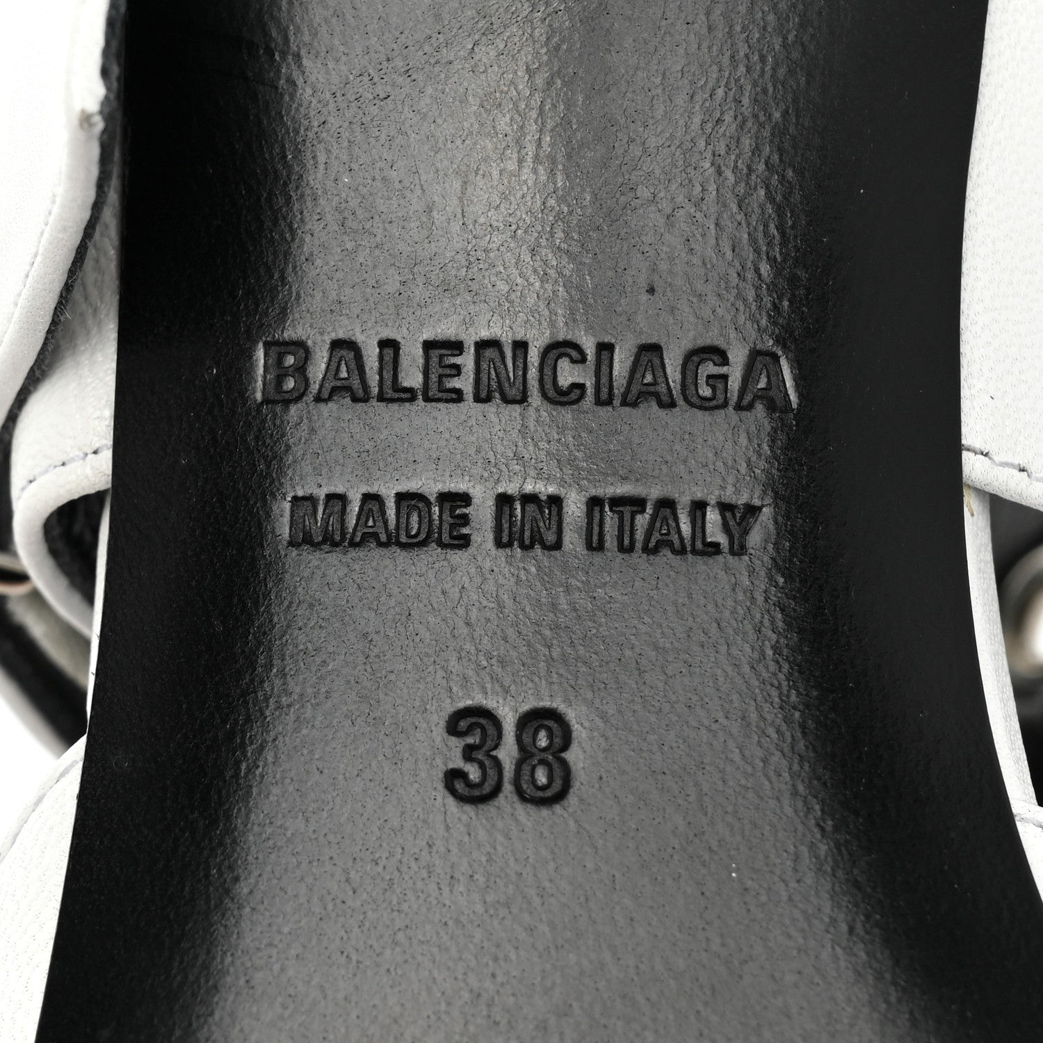 Balenciaga Shiny Kidskin Point Toe Buckle Pumps 38 White 7 of 12