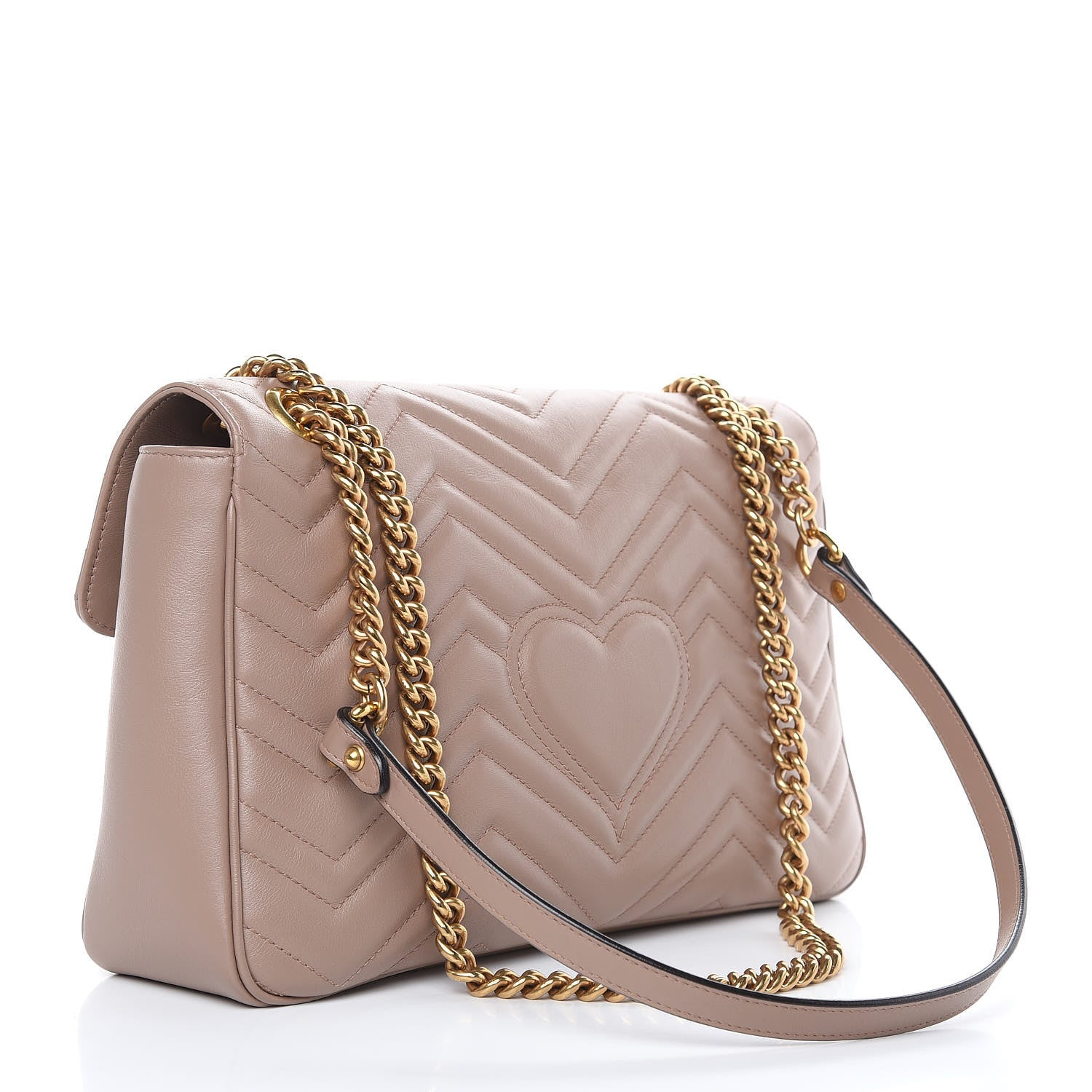 Gucci Calfskin Matelasse Medium GG Marmont Shoulder Bag Porcelain Rose 3 of 11