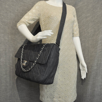 Chanel Denim Quilted Stretch Spirit Messenger Bag 2 of 9
