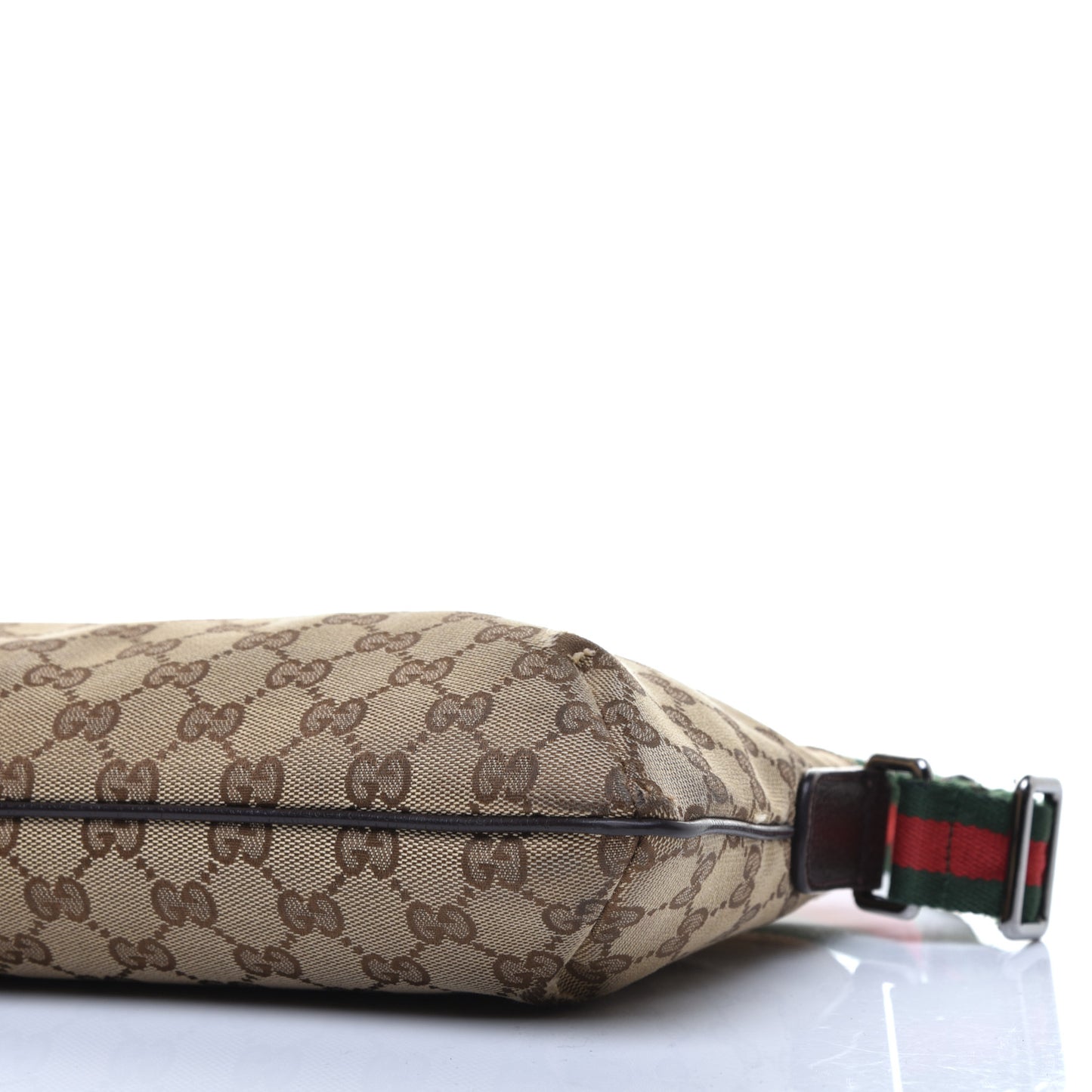 Monogram Web Small Flat Messenger Crossbody Dark Brown