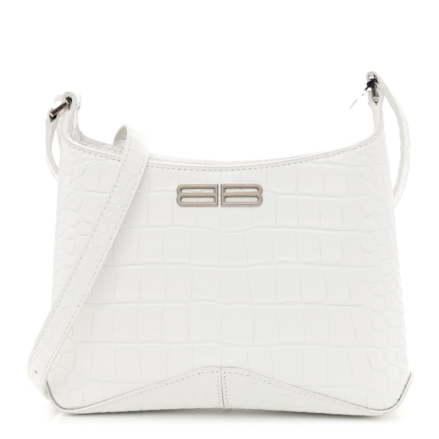 Balenciaga Shiny Super Supple Calfskin Crocodile Embossed Small XX Bag Optic White 1 of 10