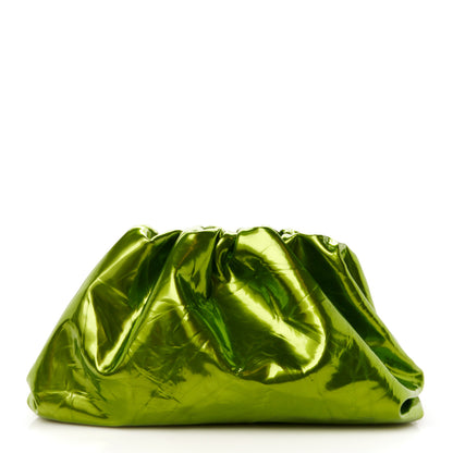Bottega Veneta Metallic Crushed Calfskin Teen Pouch Chlorophyll 1 of 9