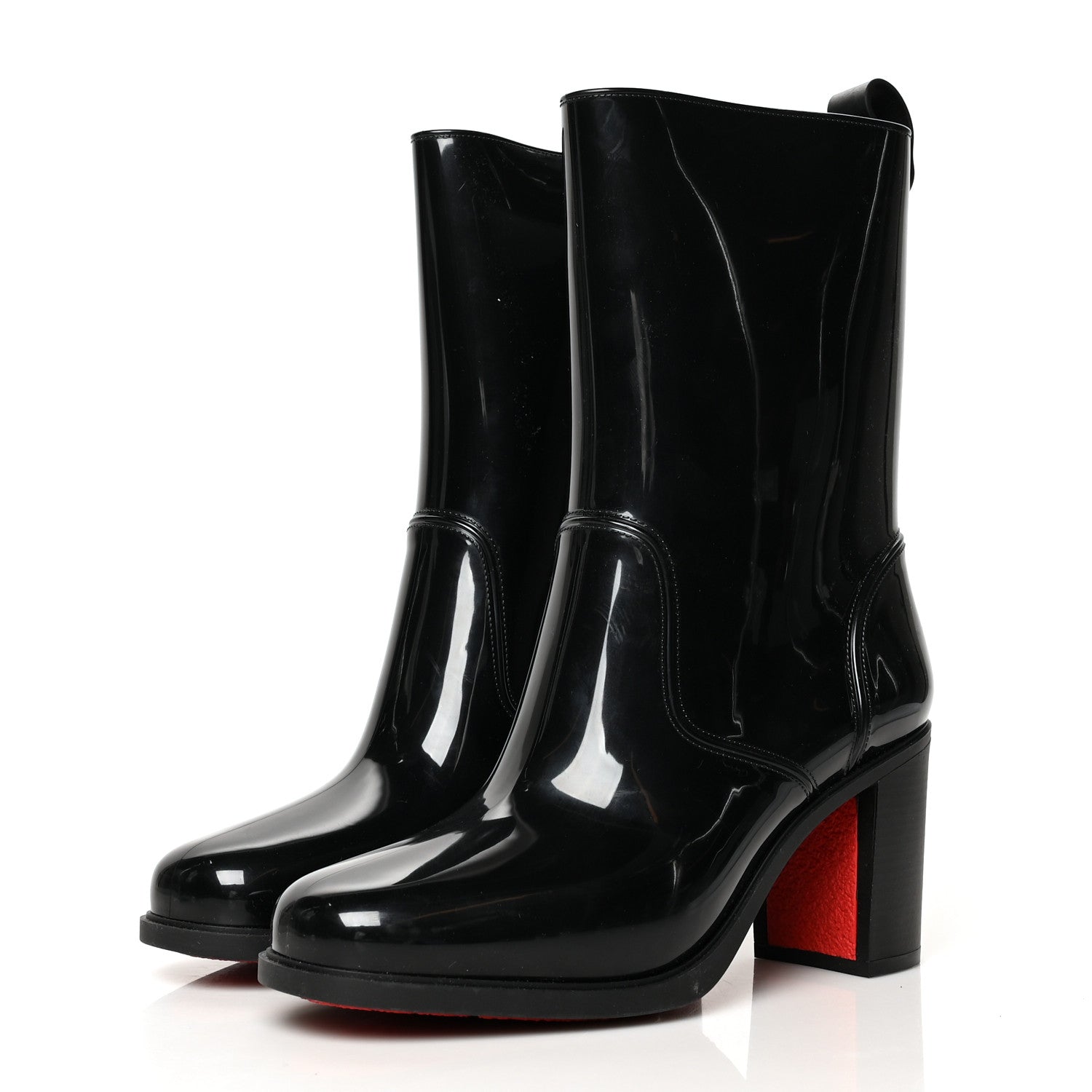 Christian Louboutin Recycled PVC Calfskin Loubirain 70 Boots 40 Black 3 of 7