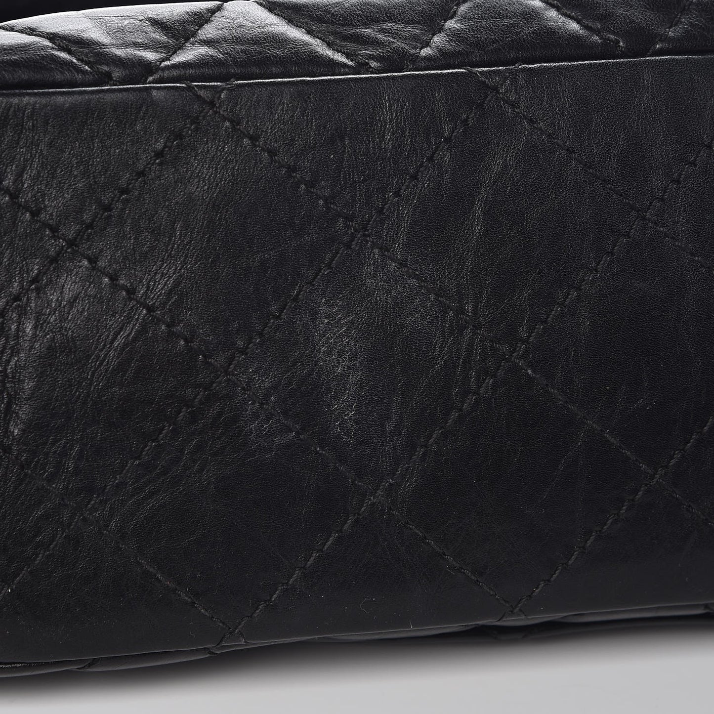 Aged Calfskin Quilted 2.55 Reissue 227 Flap Black