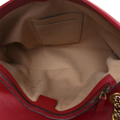 Gucci Calfskin Matelasse Large GG Marmont Shoulder Bag Hibiscus Red 5 of 11