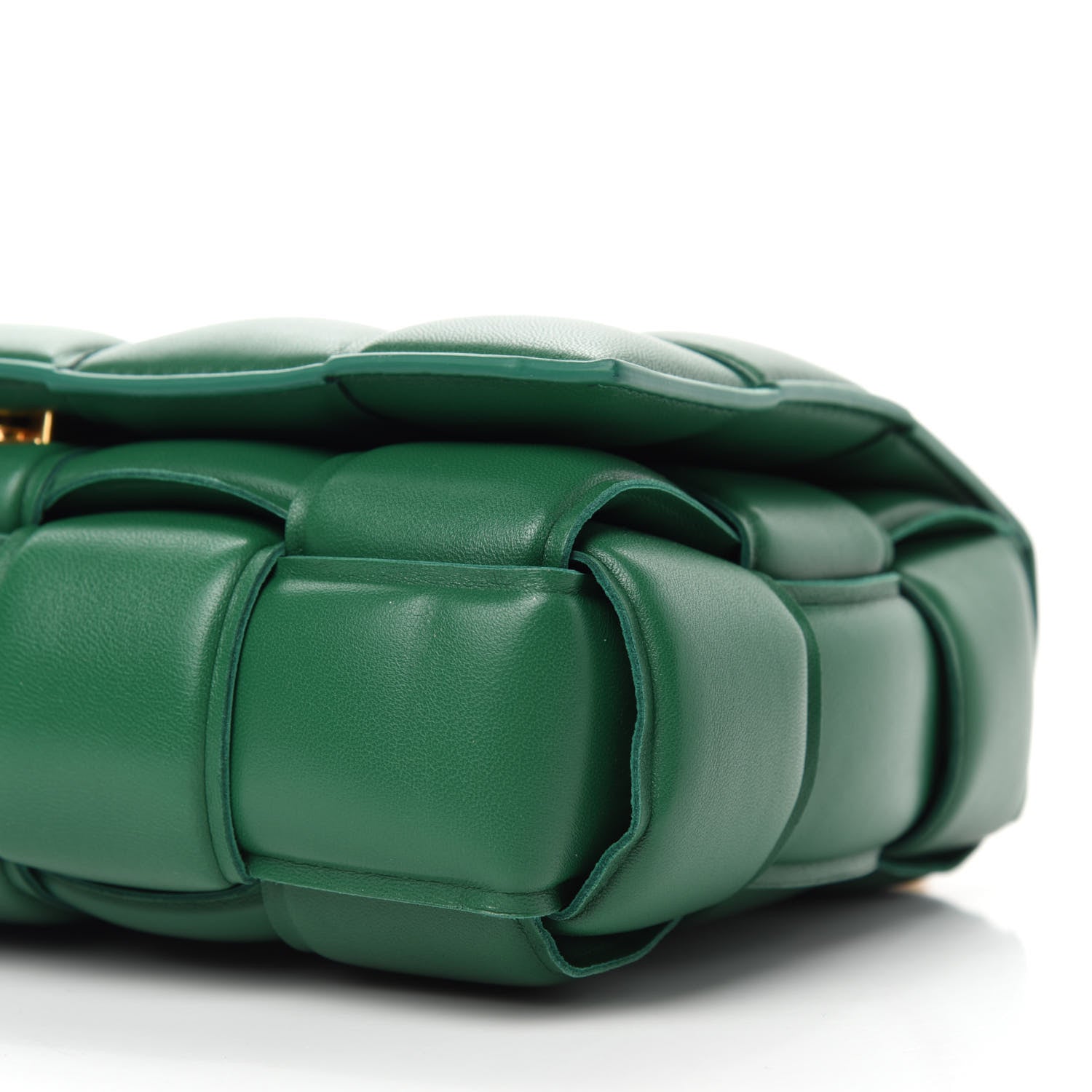 Bottega Veneta Lambskin Maxi Intreccio Padded Chain Cassette Crossbody Bag Racing Green 7 of 11