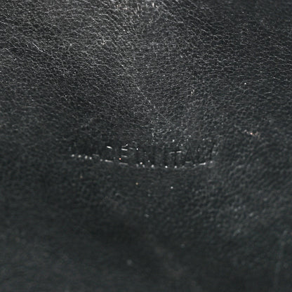 Balenciaga Shiny Calfskin Monochrome Crocodile Embossed Hourglass Top Handle Bag XS Black 7 of 17