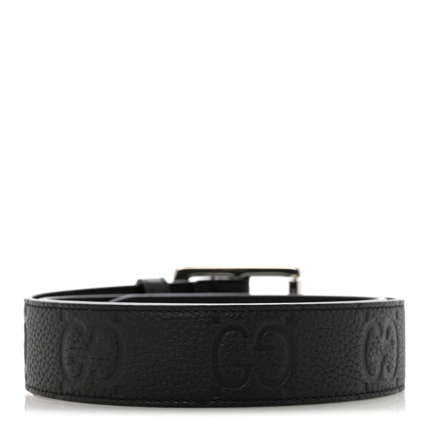 Piuma Calfskin Jumbo GG Embossed 35mm Belt 80 32 Black