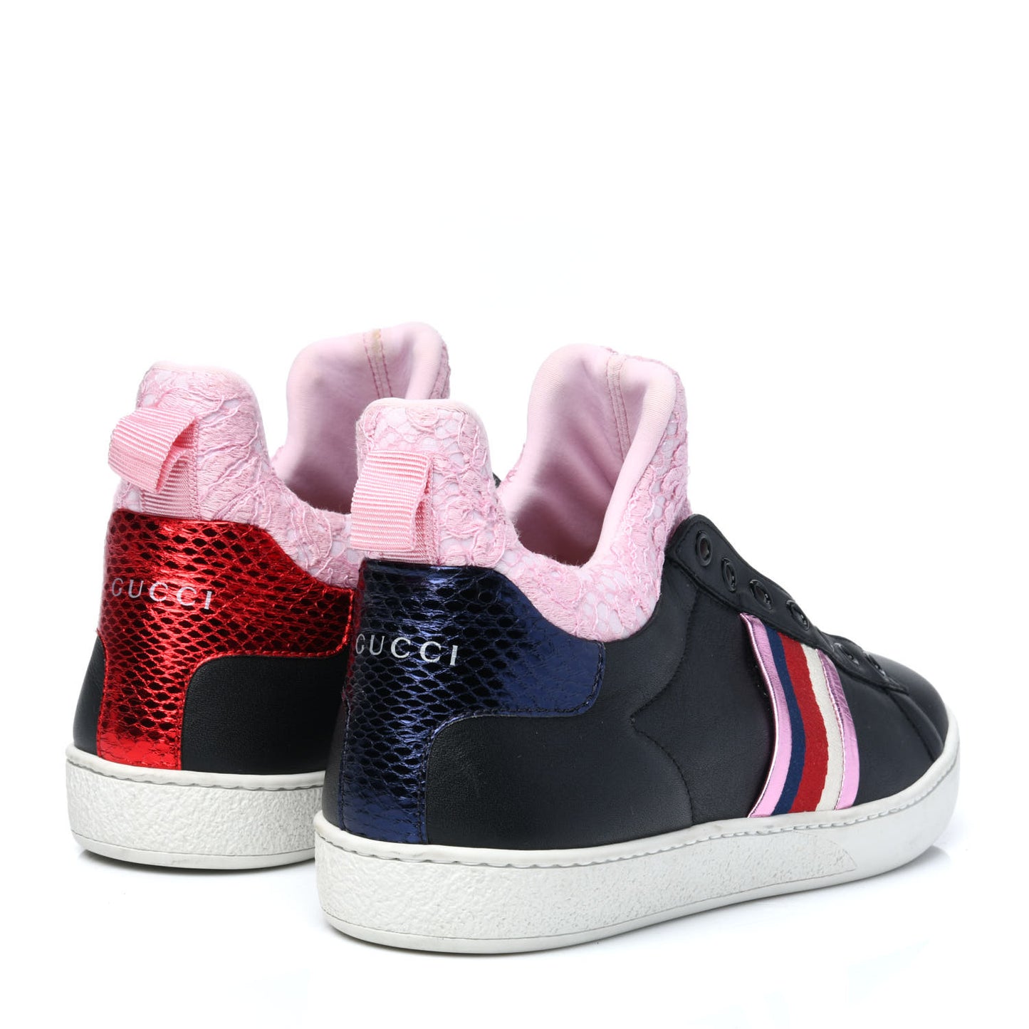 Calfskin Lace Ayers Sylvie Web Womens New Ace High Top Sneakers 39 Black