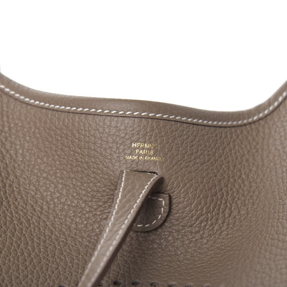 Hermes Taurillon Clemence Amazone Evelyne TPM Etoupe Bleu Indigo 6 of 11