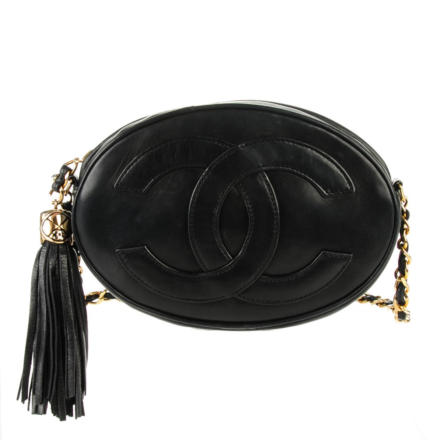 Lambskin Tassel Camera Case Black