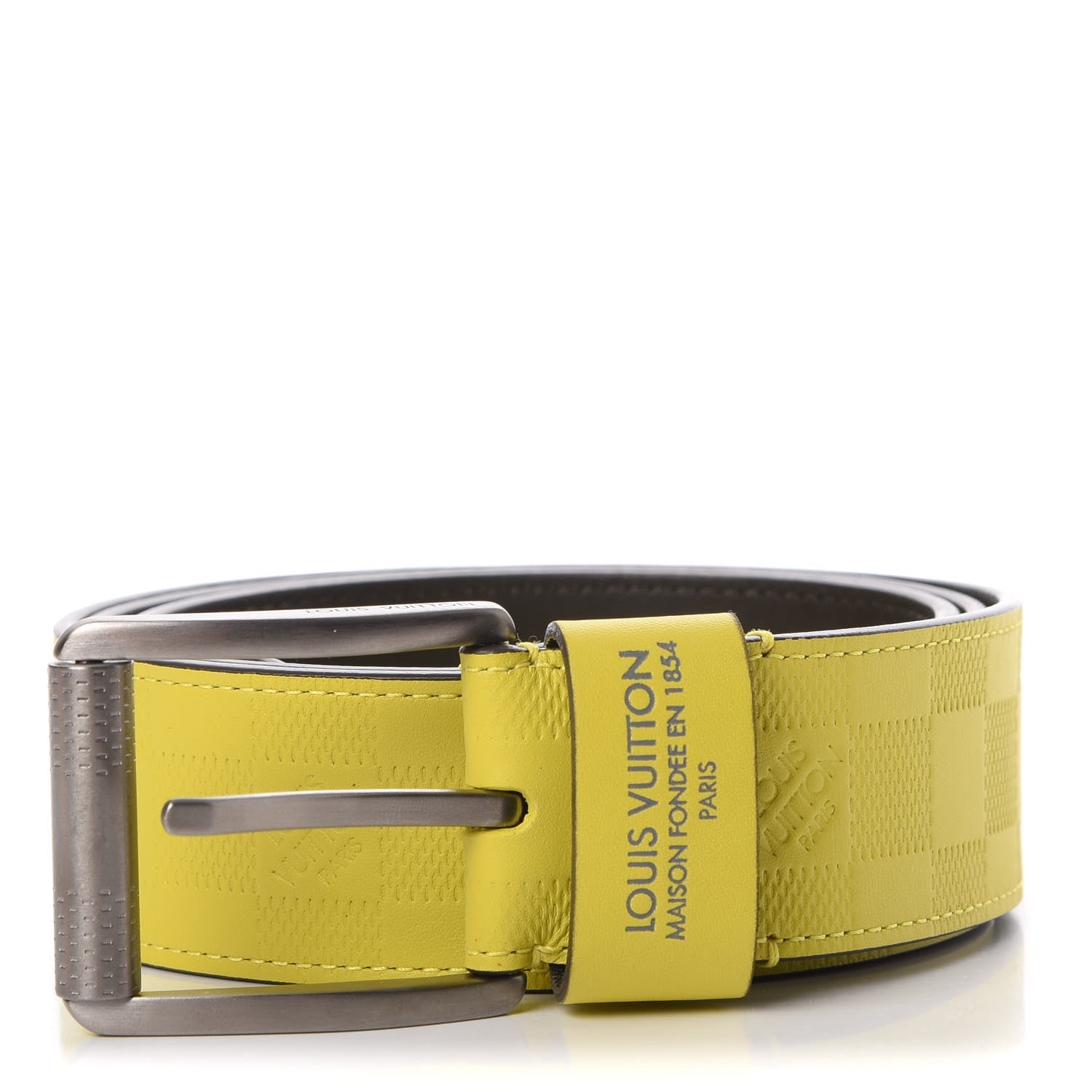 Louis Vuitton Damier Infini 40mm Belt 100 40 Vert Acide 1 of 9